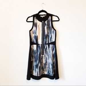 Rebecca Taylor Watercolor Front-Zip Dress